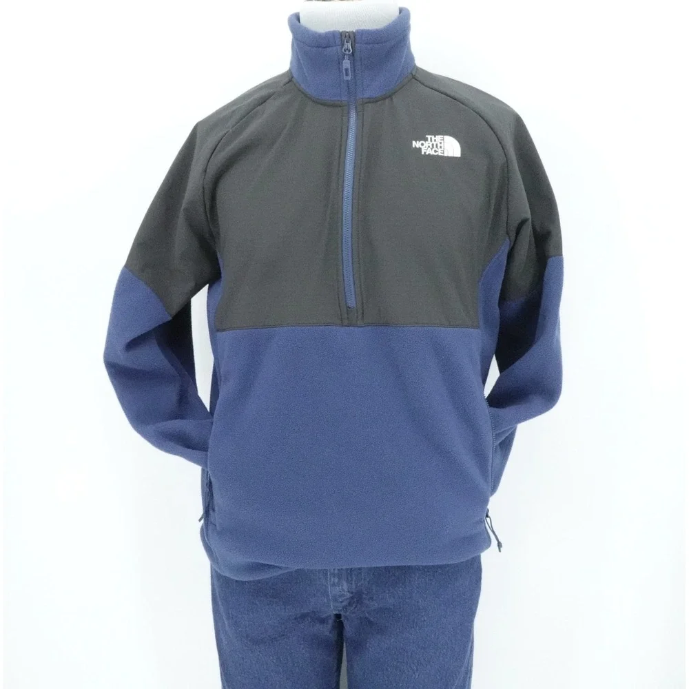 The North Face Jacket Mens Medium‎ Blue Black Glacier Heavyweight 1/2 Zip Fleece